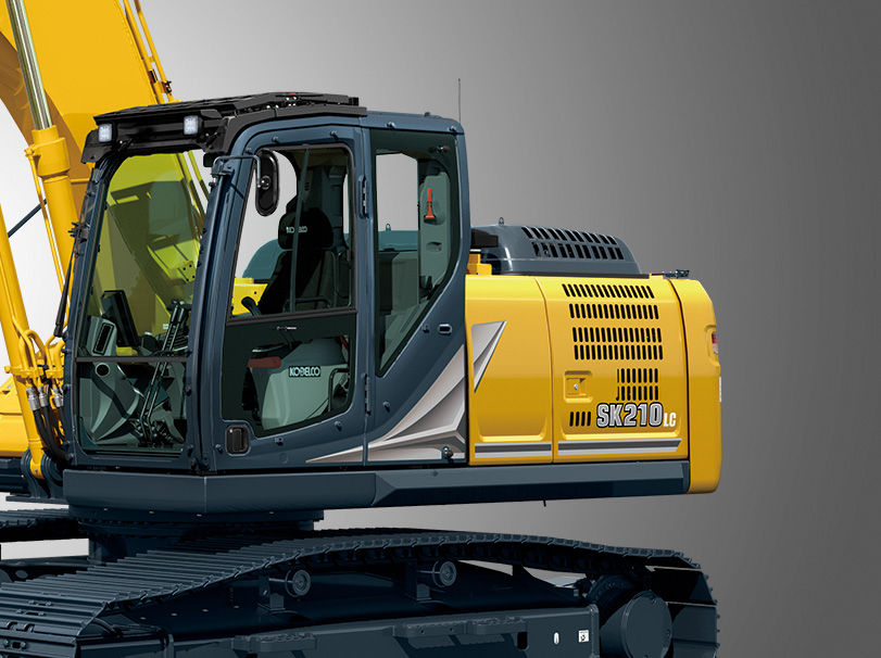 KOBELCO SK210LC-11 Long Reach Front Left View KOBELCO SK210LC-11 Long Reach Front Left View